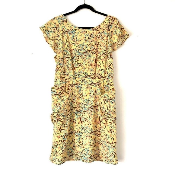 Walter Baker Ava Dress L Mockingbird Abstract - Picture 1 of 6